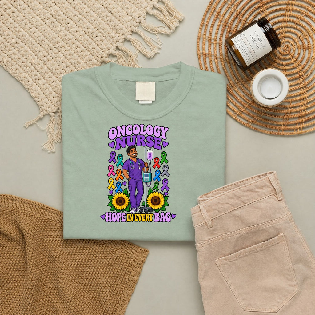 Oncology Male Nurse Hope in Every Bag Tee