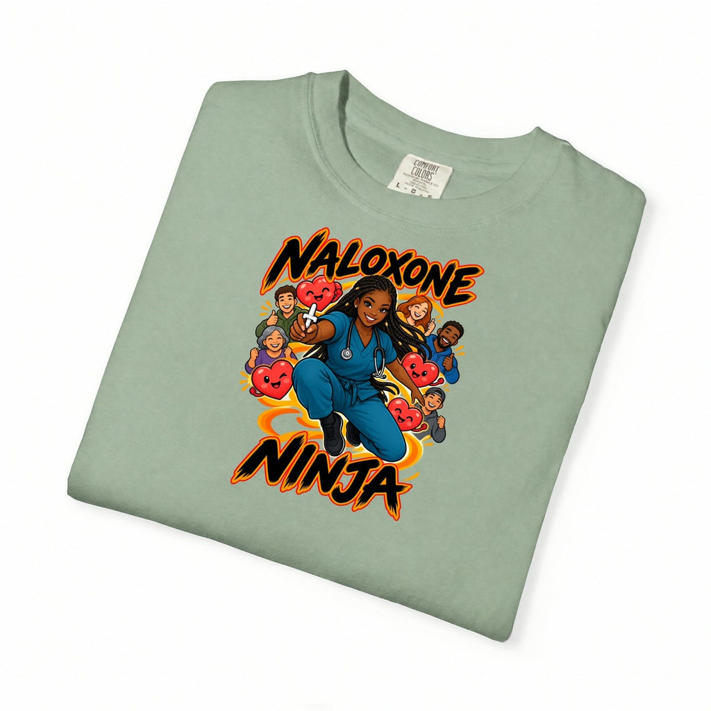 Naloxone Ninja ER Nurse Tee (Box Braids)