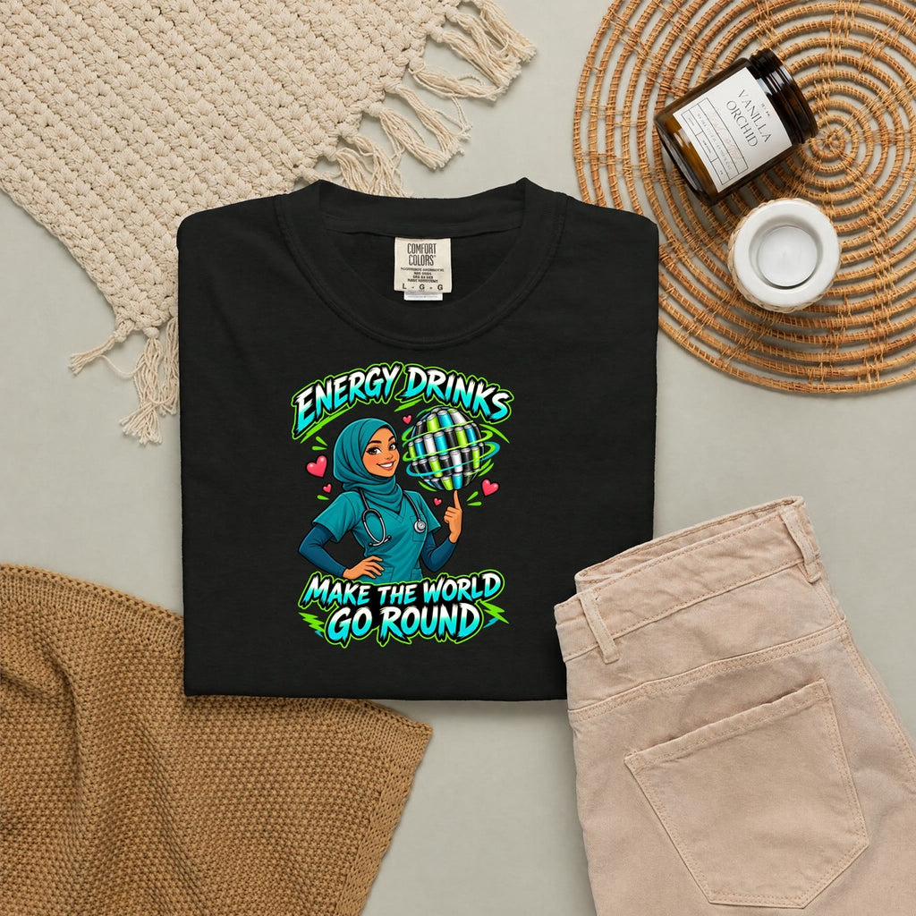 Energy Drinks Make the World Go Round Nurse Tee (Hijab)