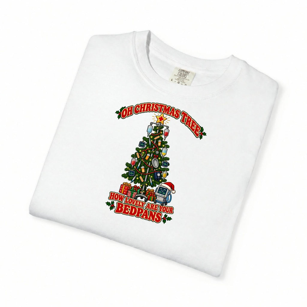 Oh Christmas Tree How Lovely Are Your Bedpans Nurse Tee