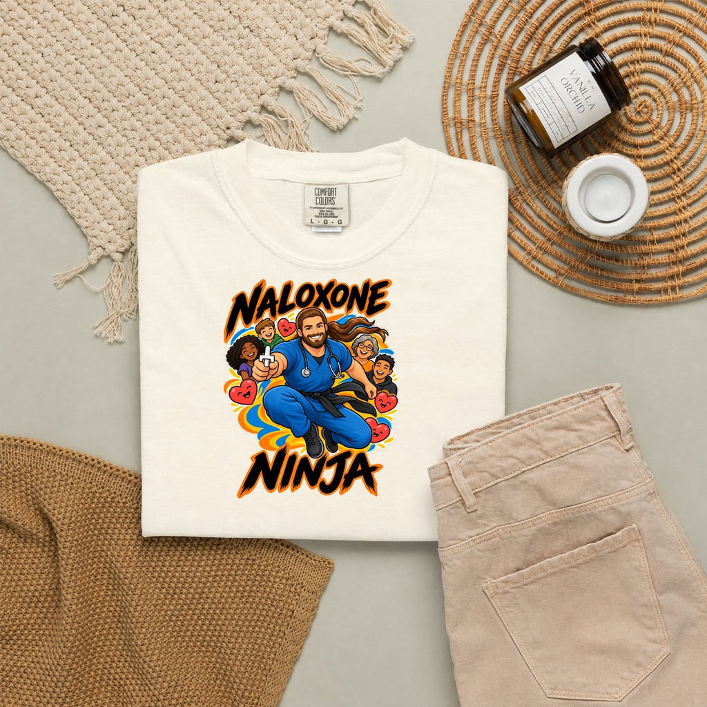 Naloxone Ninja ER Nurse Tee (Long Hair & Beard)