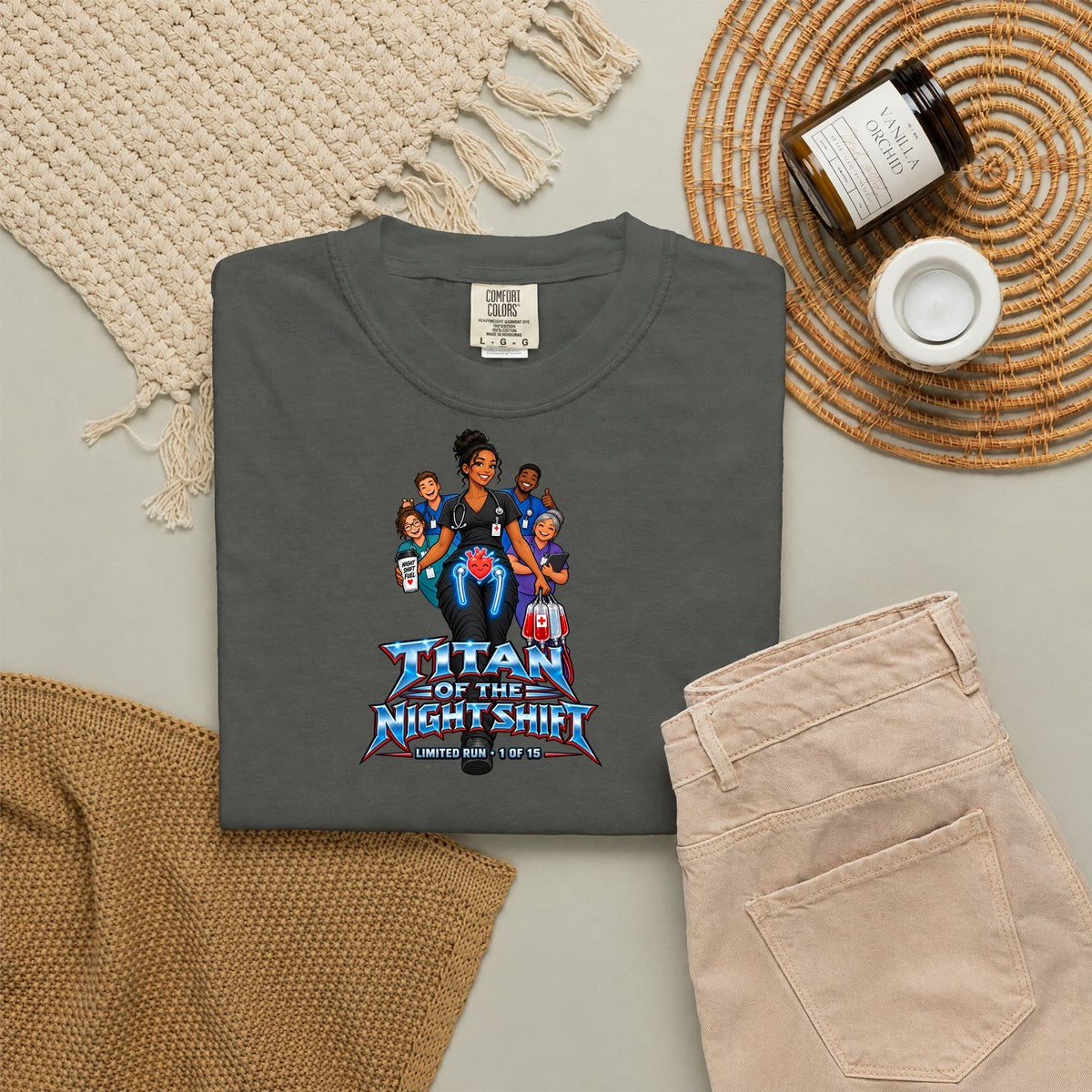 Titan of the Night Shift Hip Replacement Nurse Womens Limited Edition Comfort Colors T-Shirt