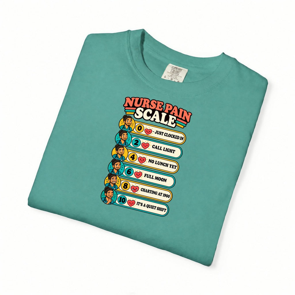 Nurse Pain Scale Funny Male Nurse Comfort Colors T-Shirt