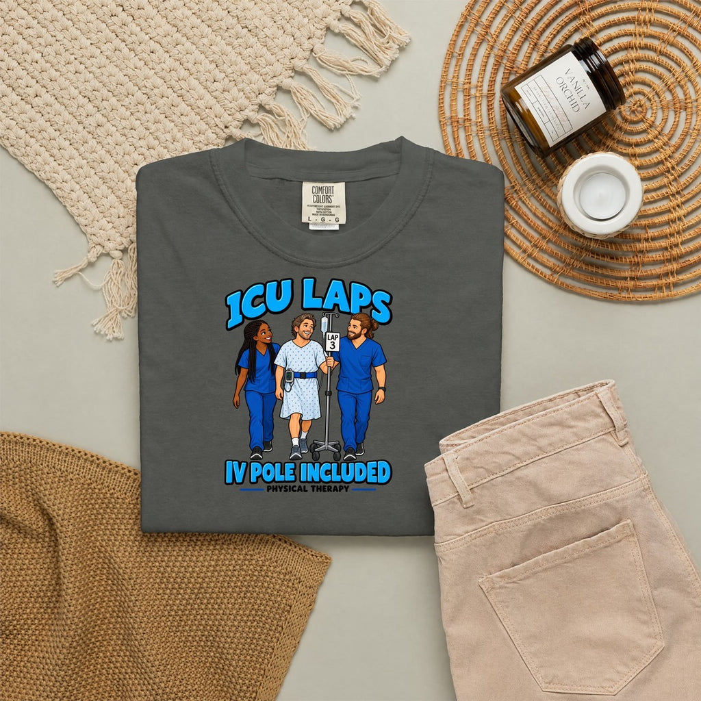 ICU Laps IV Pole Included Physical Therapist Tee