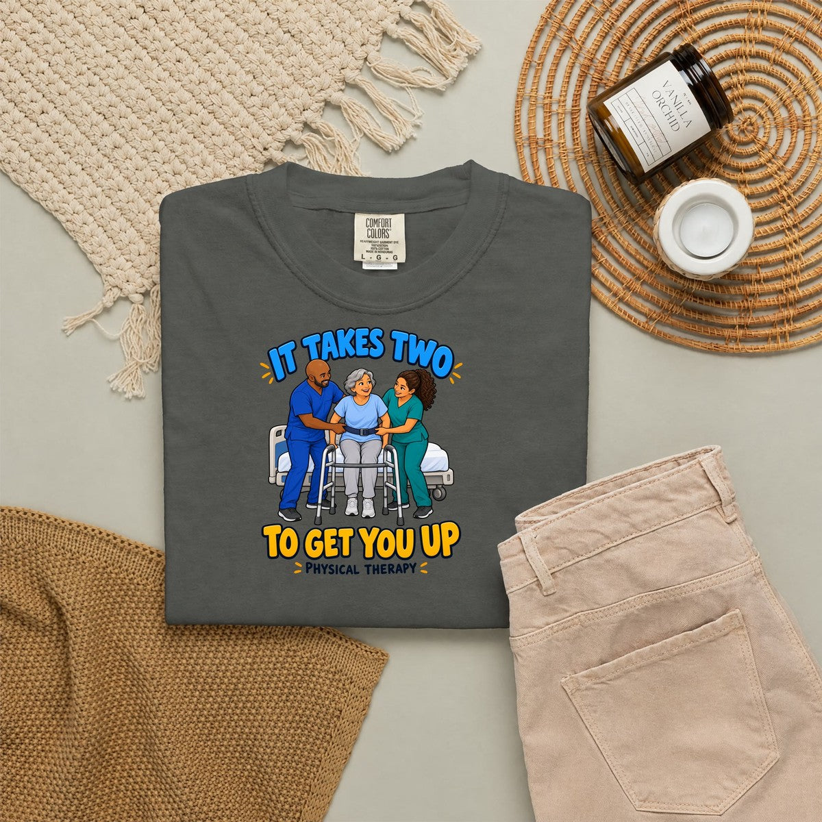It Takes Two to Get You Up Physical Therapist Comfort Colors T-Shirt