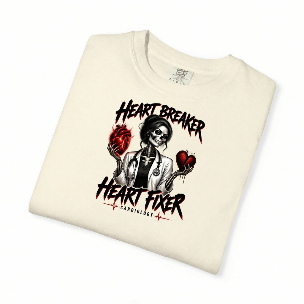 Heart Breaker Heart Fixer Cardiology Skeleton Doctor Comfort Colors T-Shirt folded