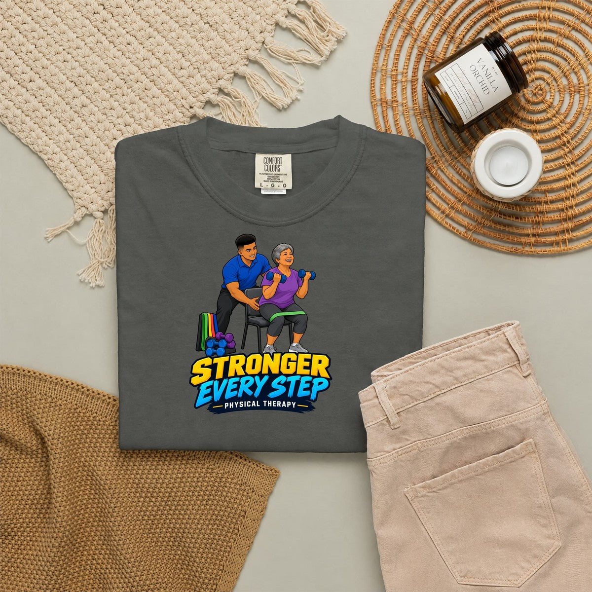 Stronger Every Step Male Physical Therapist Comfort Colors T-Shirt