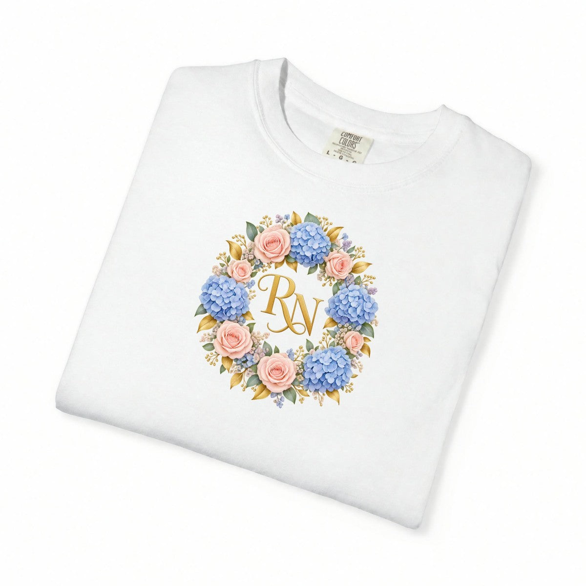 Hydrangea Wreath RN Tee