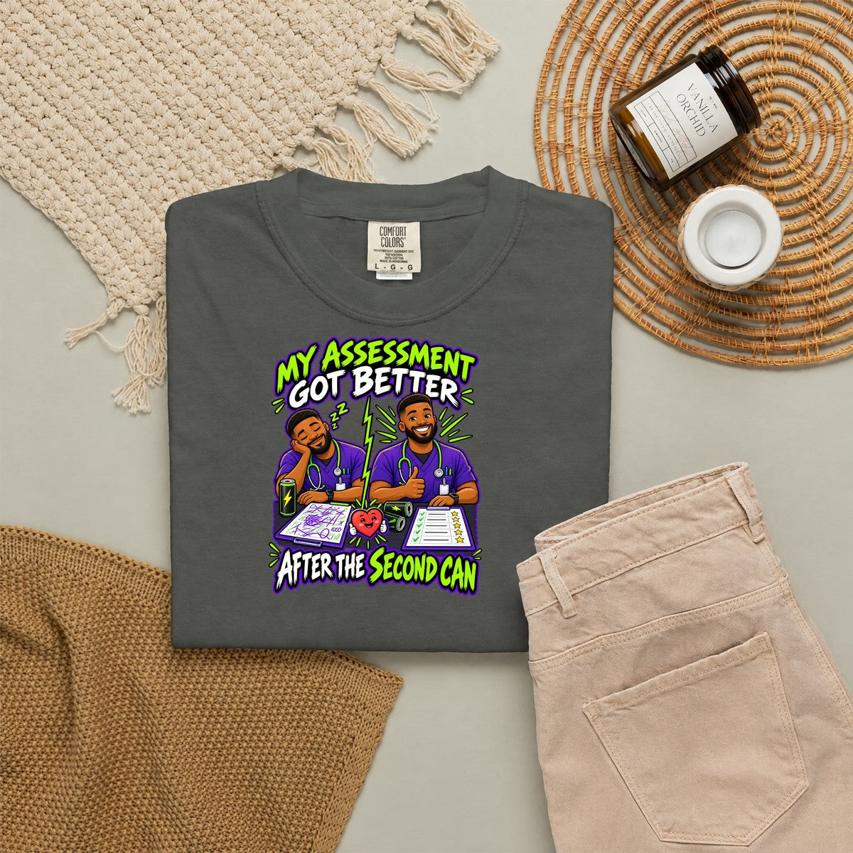 My Assessment Got Better After the Second Can Male Nurse Comfort Colors T-Shirt