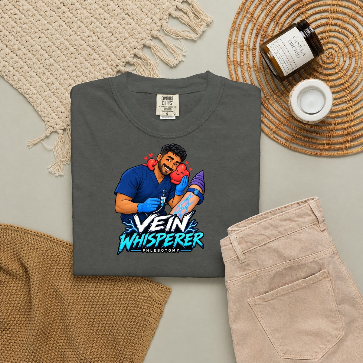 Vein Whisperer Phlebotomist Male Comfort Colors T-Shirt