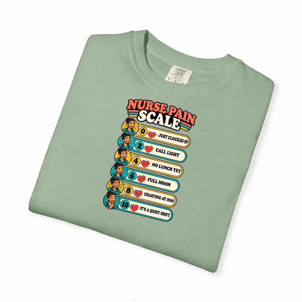Nurse Pain Scale Funny Male Nurse Comfort Colors T-Shirt