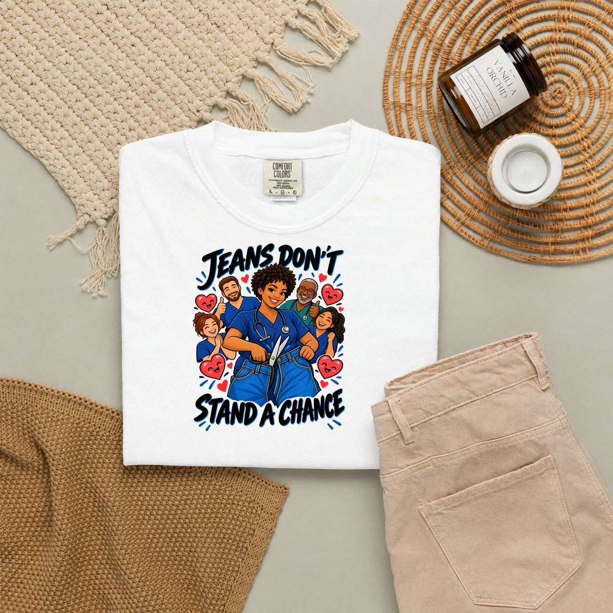 Jeans Don't Stand a Chance ER Nurse Tee (Short Natural)
