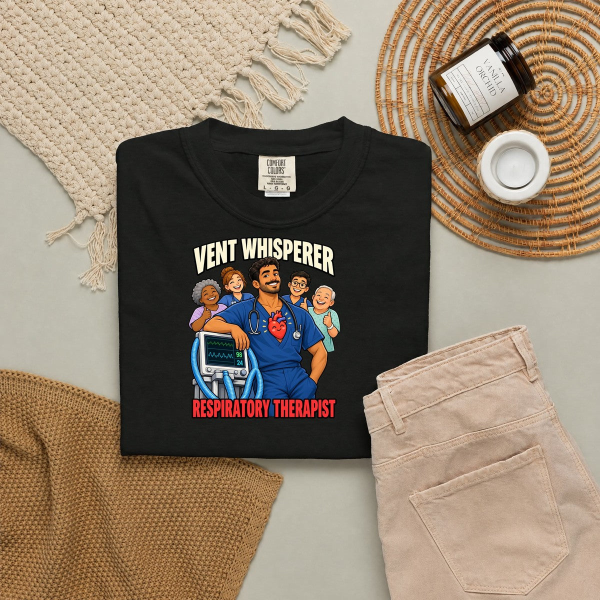 Vent Whisperer Male Respiratory Therapist Tee