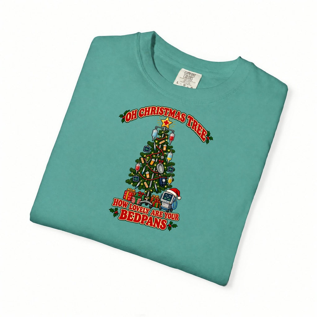 Oh Christmas Tree How Lovely Are Your Bedpans Nurse Tee