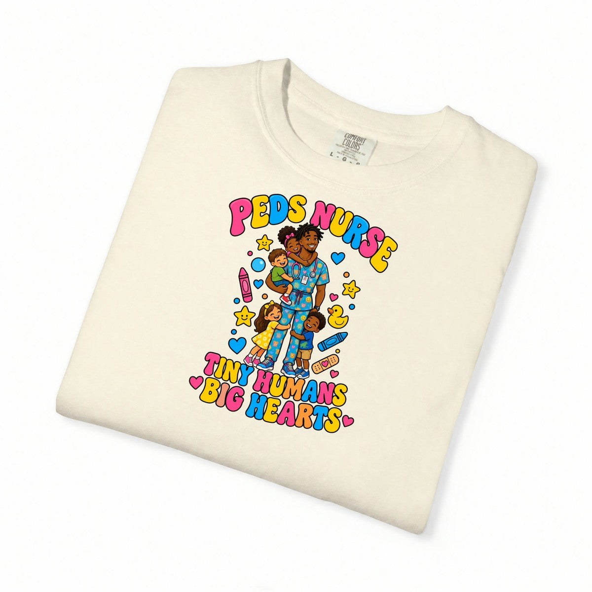 Peds Male Nurse Tiny Humans Big Hearts Tee