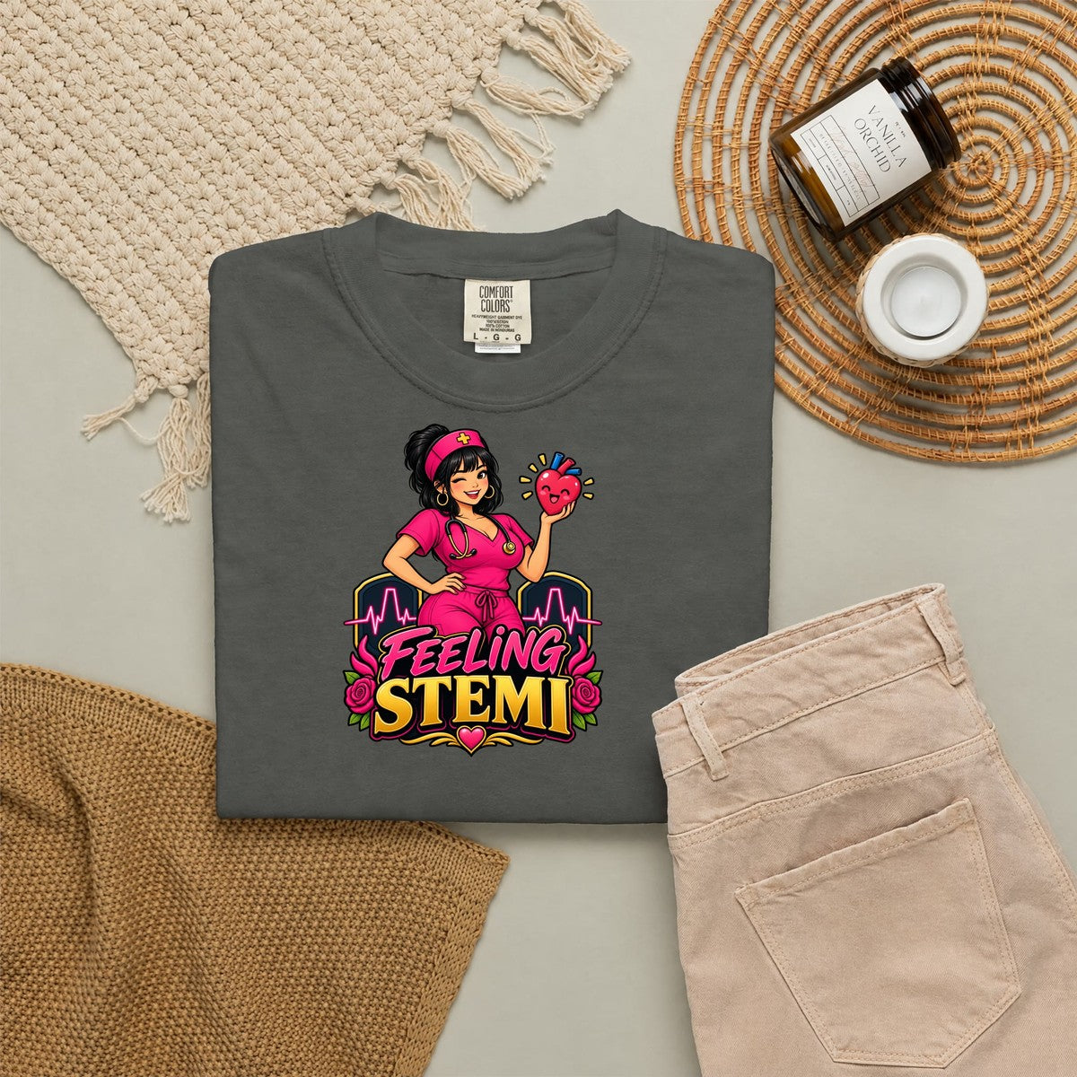 Feeling STEMI Cardiac Nurse Comfort Colors T-Shirt