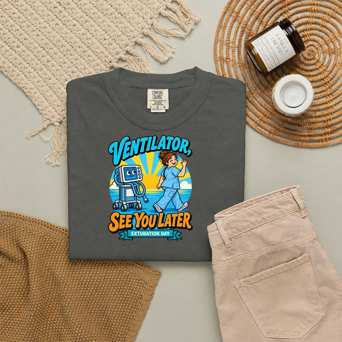 Ventilator See You Later Extubation Day Women's Respiratory Therapist Tee