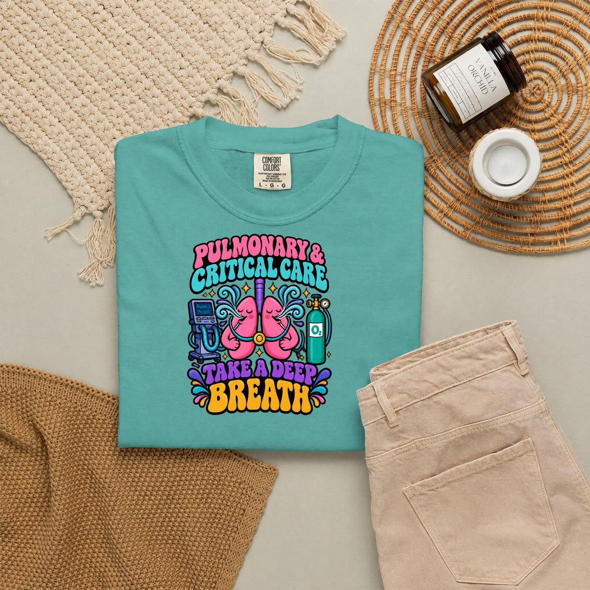 Pulmonary and Critical Care Take a Deep Breath Doctor Comfort Colors T-Shirt folded