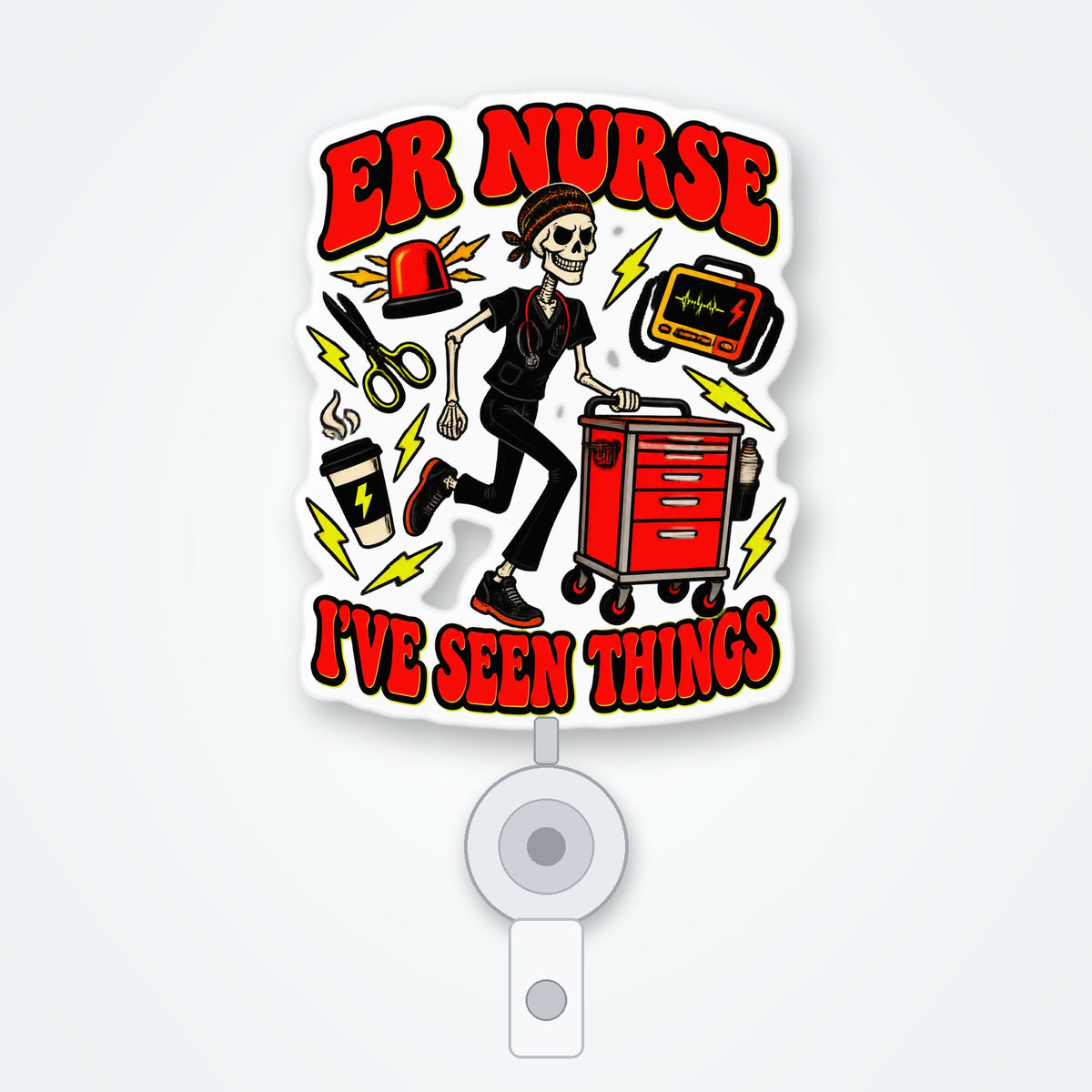 ER Nurse Skeleton Badge Reel retractable acrylic badge reel