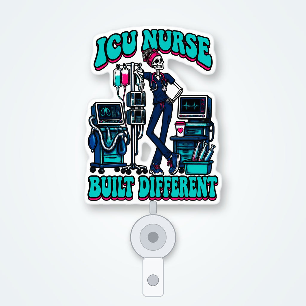 ICU Nurse Skeleton Badge Reel retractable acrylic badge reel